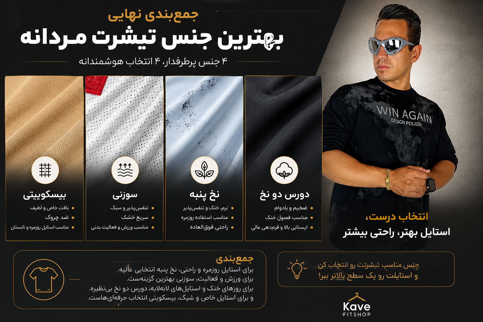 خرید تیشرت مردانه از کاوه فیت شاپ