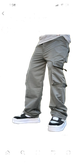 شلوار اسلش کارگو طوسی روشن - فری سایز free size