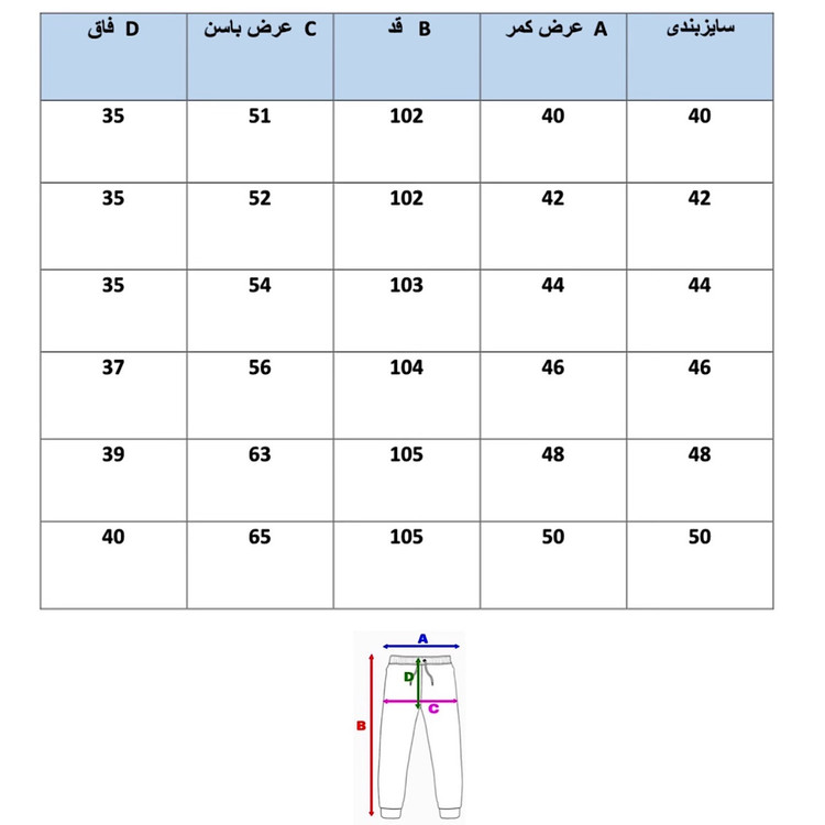 شلوار مردانه مدل کارگو دمپا بند دار طوسی جدول سایز