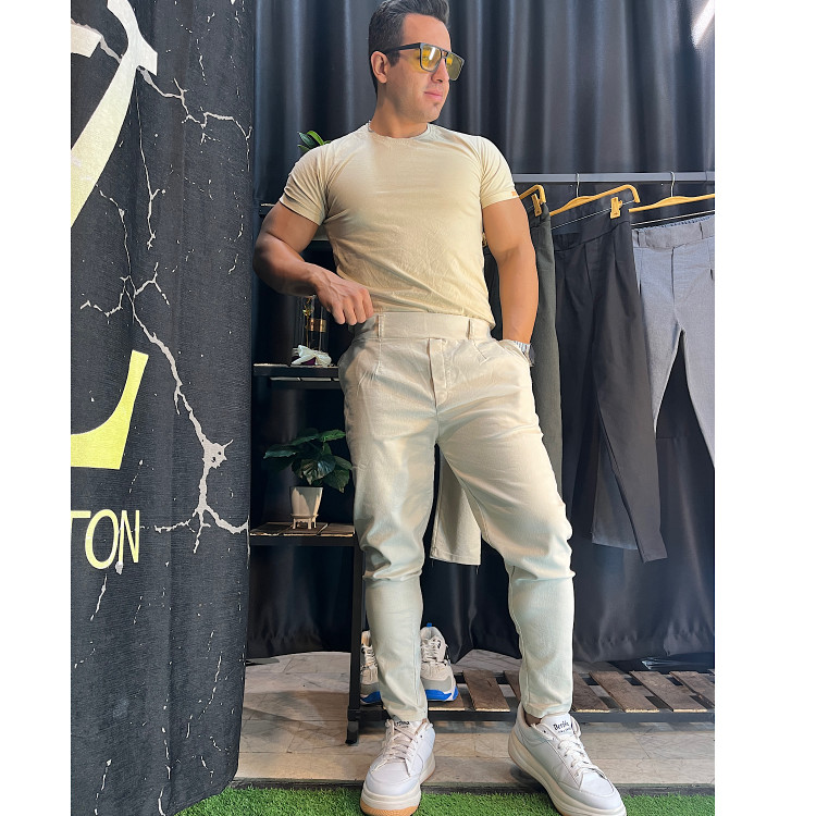 شلوار مردانه مدل کمر انگلیسی نمای جلو