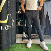 شلوار مردانه مدل کمر انگلیسی مشکی نمای جلو