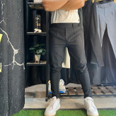 شلوار مردانه مدل کمر انگلیسی مشکی نمای جلو