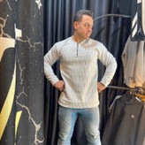 دورس مردانه مدل نیم زیپ طوسی