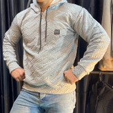 هودی مردانه مدل یقه نیم زیپ طوسی | زارا نمای تنهور