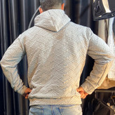 هودی مردانه مدل یقه نیم زیپ طوسی | زارا نمای پشت