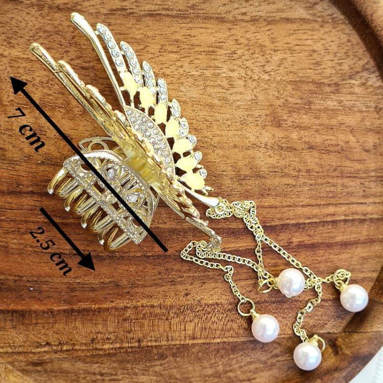 کلیپس مو زنانه مدل بال فرشته آویزدار ابعاد