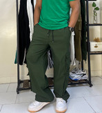 شلوار کارگو دمپا بند دار سبز یشمی نمای پاخور