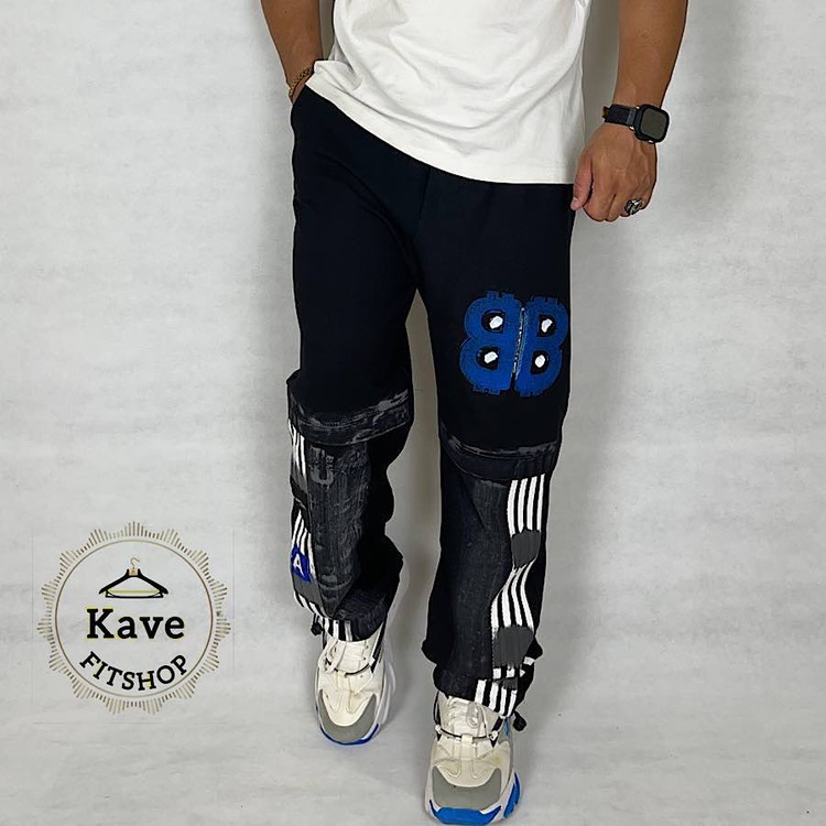 شلوار مردانه مدل بگ پیستوله گل دوزی | بالنسیاگا نمای جلو