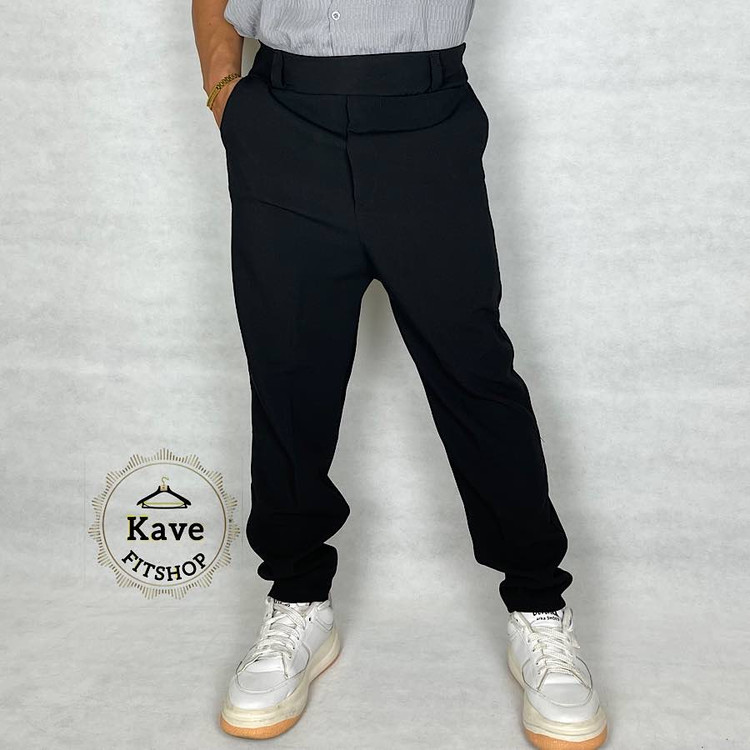 شلوار مردانه مدل مام مازراتی رنگ مشکی نما پاخور