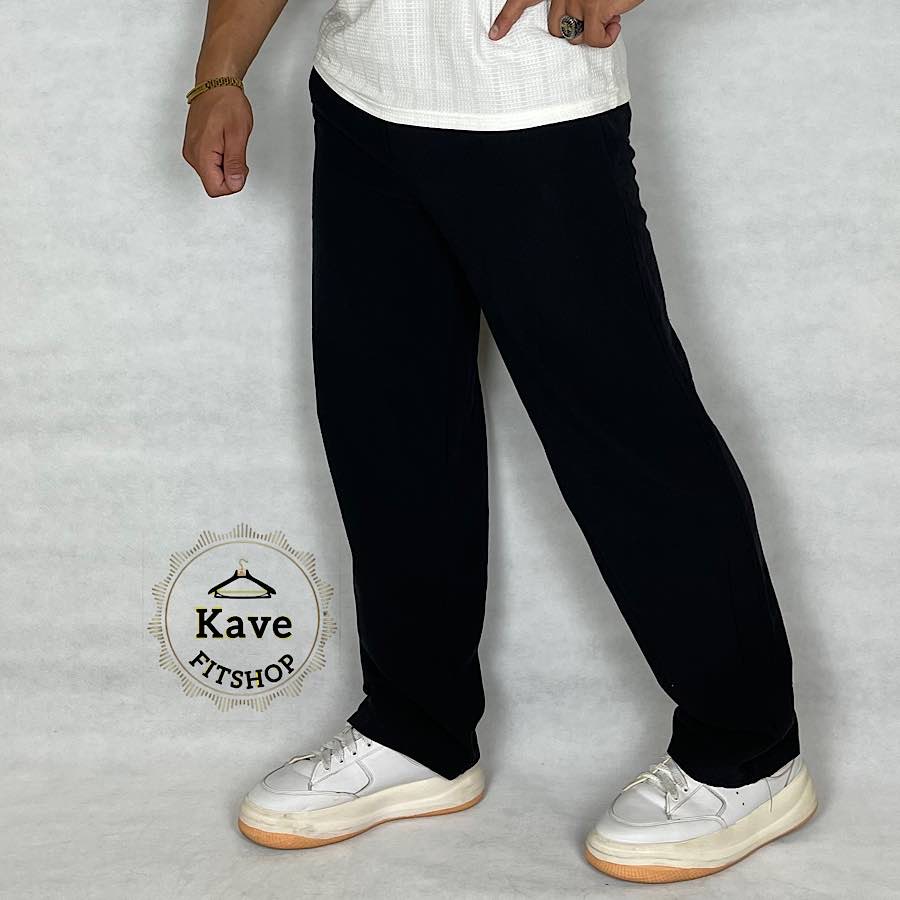 شلوار مردانه مدل بگ لنین رنگ مشکی نمای چپ