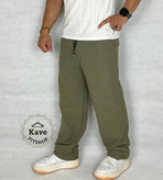 شلوار مردانه بگ لنین سبز زیتونی خنک و راحت نمای روبرو