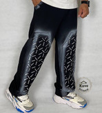 شلوار مردانه بگ مدل ریزچاپ پیستوله بالنسیاگا مشکی نمای راست