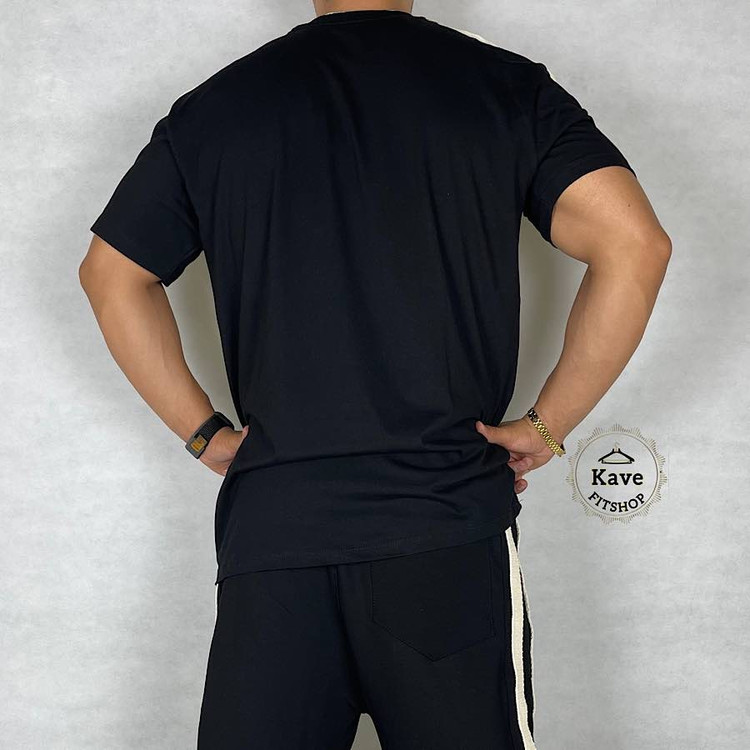 تیشرت مردانه نوارکنفی مشکی بالنسیاگا نمای پشت