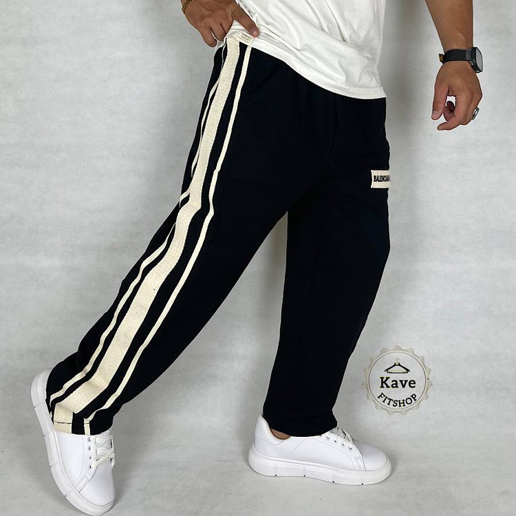 شلوارمردانه مدل بگ پنبه نوار کنفی بالنسیاگا نمای چپ