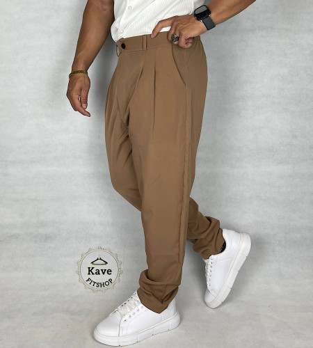 شلوار مردانه مدل کمر انگلیسی کلاسیک نسکافه ای