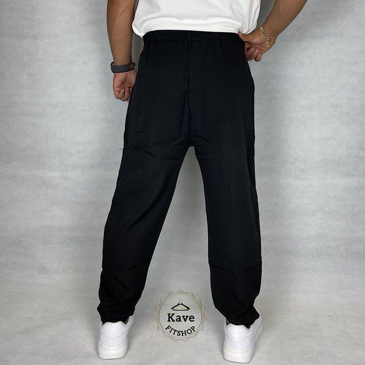 شلوار مردانه مدل کمر انگلیسی کلاسیک مشکی نمای پشت