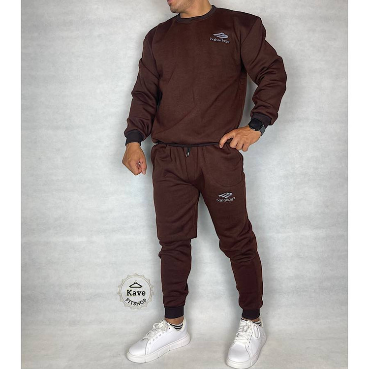 ست مردانه دورس شلوار مدل بیسیک جاگر قهوه ای | بالنسیاگا نمای روبرو