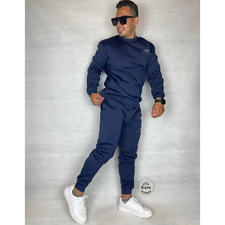 ست مردانه دورس شلوار مدل بیسیک جاگر سرمه ای | بالنسیاگا نمای روبرو