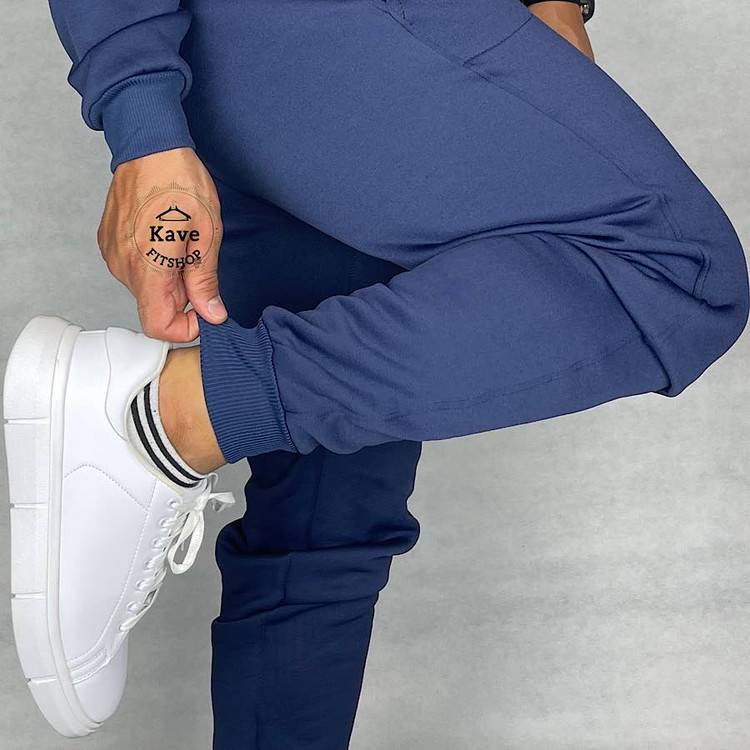 ست مردانه دورس شلوار مدل بیسیک جاگر سرمه ای | بالنسیاگا نمای کشباف