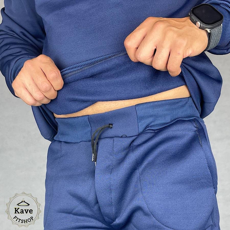 ست مردانه دورس شلوار مدل بیسیک جاگر سرمه ای | بالنسیاگا نمای پارچه