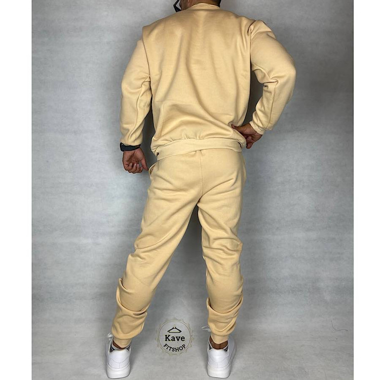 ست مردانه دورس شلوار مدل بیسیک جاگر کرم | بالنسیاگا نمای پشت