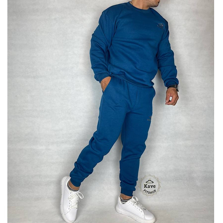 ست مردانه دورس شلوار مدل بیسیک جاگر آبی | بالنسیاگا نمای راست