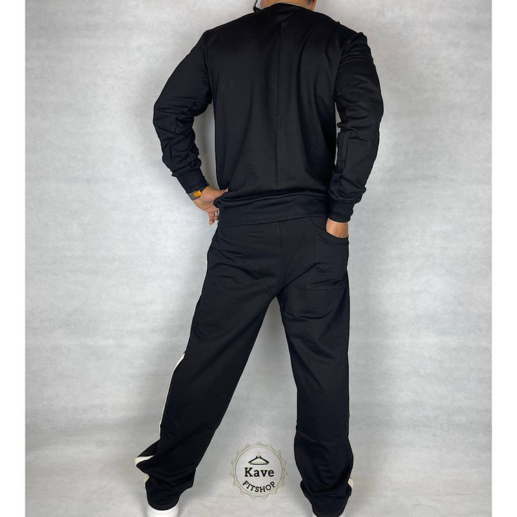 ست مردانه دورس شلوار مدل نوار کنفی بیسیک مشکی | بالنسیاگا نمای پشت