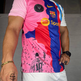 ست تیشرت شلوارک ورزشی منتخب لیونل مسی نمای پارچه