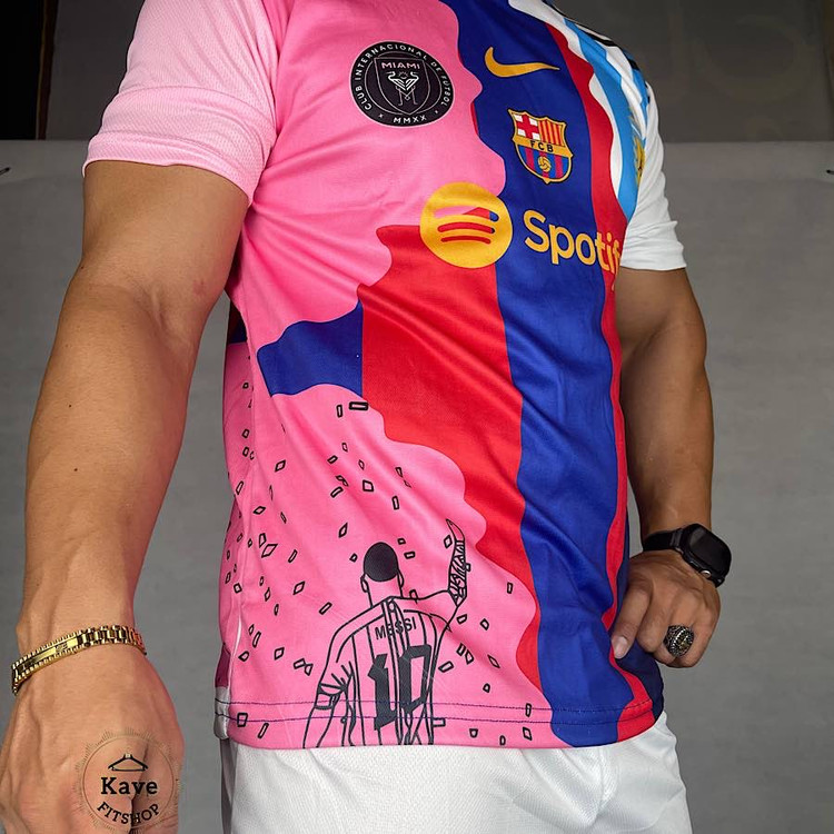 ست تیشرت شلوارک ورزشی منتخب لیونل مسی نمای پارچه