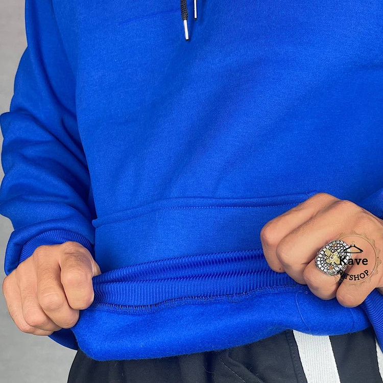 هودی مردانه مدل بیسیک داخل کرکی | آبی نمای پارچه