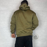 هودی مردانه مدل بیسیک داخل کرکی رنگ آبی مناسب استایل اسپرت و روزمر نمای پشت