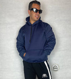 هودی مردانه مدل بیسیک داخل کرکی رنگ سرمه ای مناسب استایل روزمره