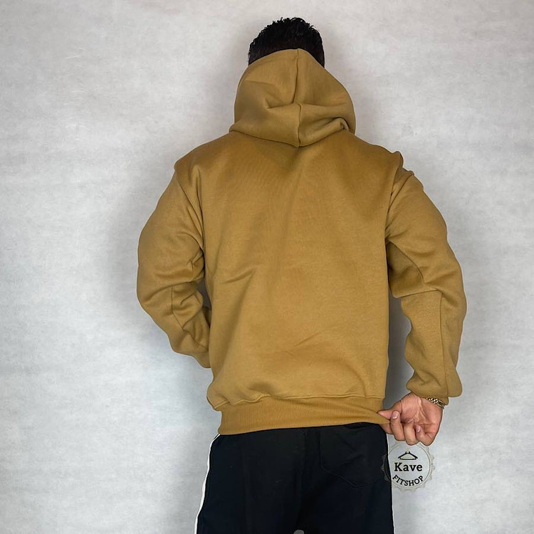 هودی مردانه مدل بیسیک داخل کرکی | نسکافه ای نمای پشت