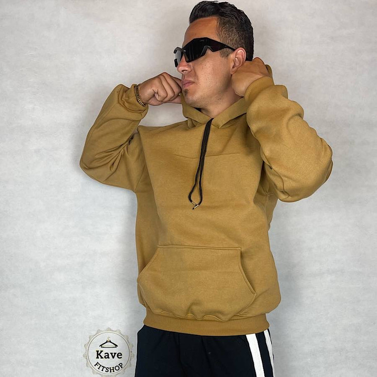 هودی مردانه مدل بیسیک داخل کرکی | نسکافه ای نمای کلاه