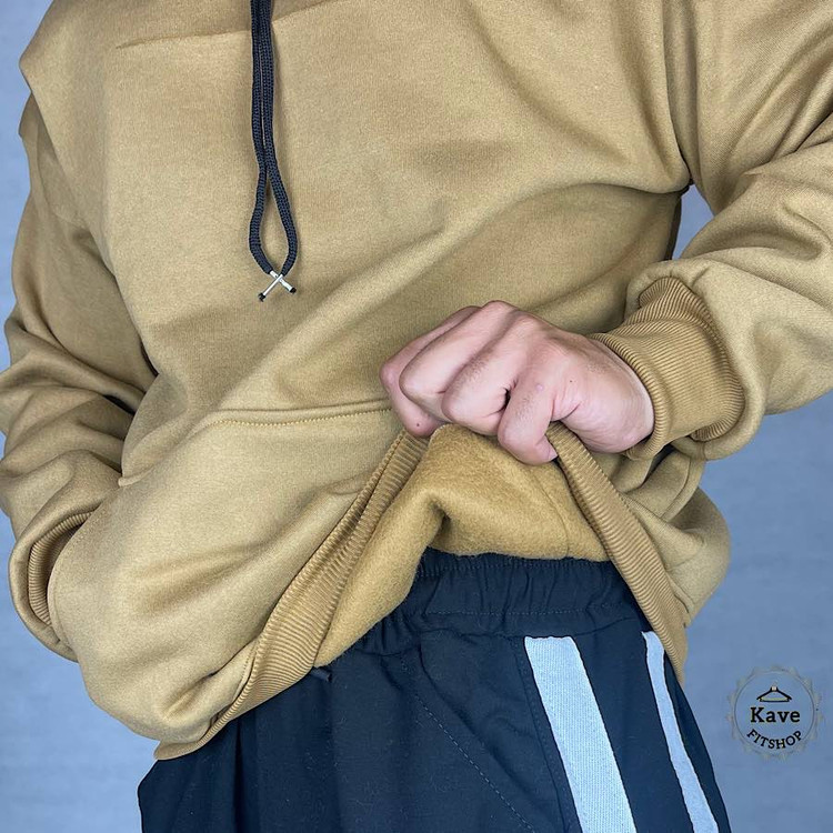 هودی مردانه مدل بیسیک داخل کرکی | نسکافه ای نمای پارچه