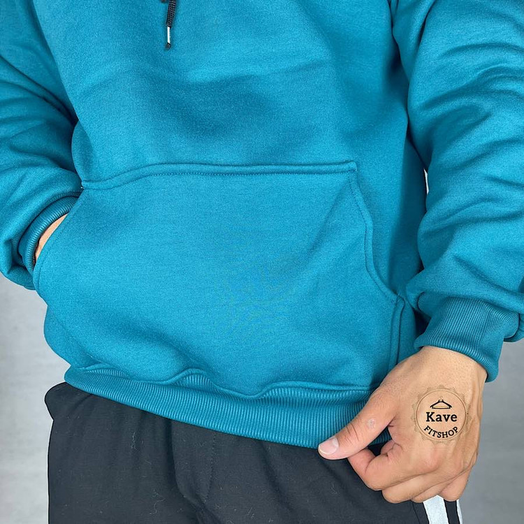 هودی مردانه مدل بیسیک داخل کرکی | سبز نمای پارچه