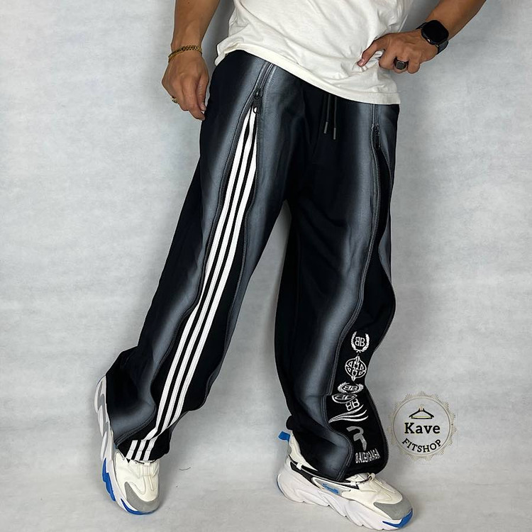 شلوار مردانه مدل بگ کاستوم جلو زیپ پیستوله بالنسیاگا نمای راست