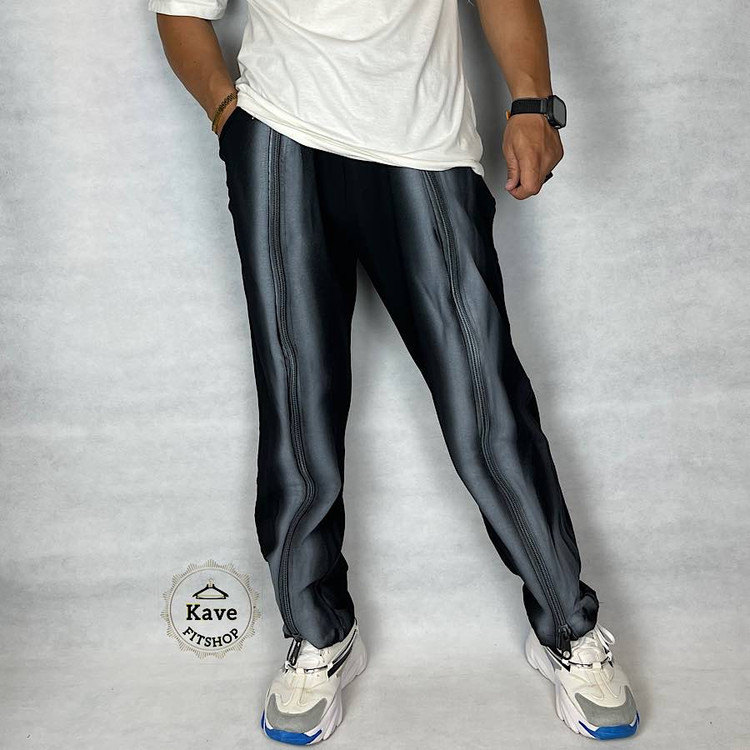 شلوار مردانه مدل بگ کاستوم جلو زیپ پیستوله بالنسیاگا نمای زیپ