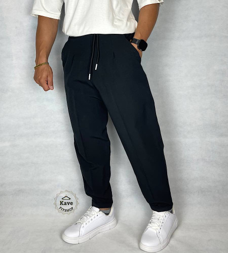 شلوار مردانه مدل بگ کلاسیک مازراتی رنگ مشکی