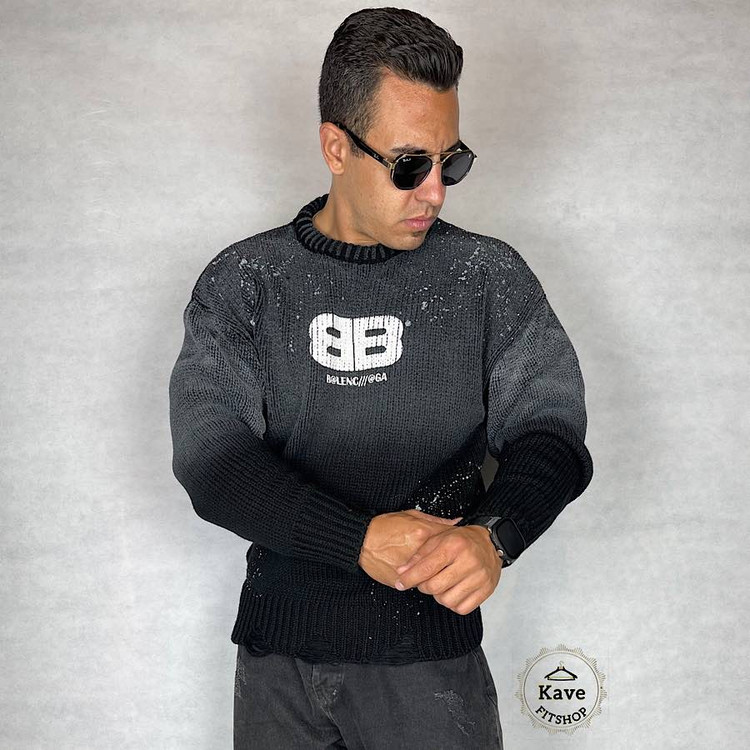 بافت مردانه مشکی مدل کاستوم کیفیت مستر | بالنسیاگا نمای جلو