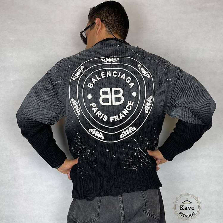 بافت مردانه مشکی مدل کاستوم کیفیت مستر | بالنسیاگا نمای پشت