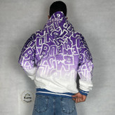 سویشرت مردانه شمعی ضدآب چاپی داخل پشمی سفید بنفش نمای پشت