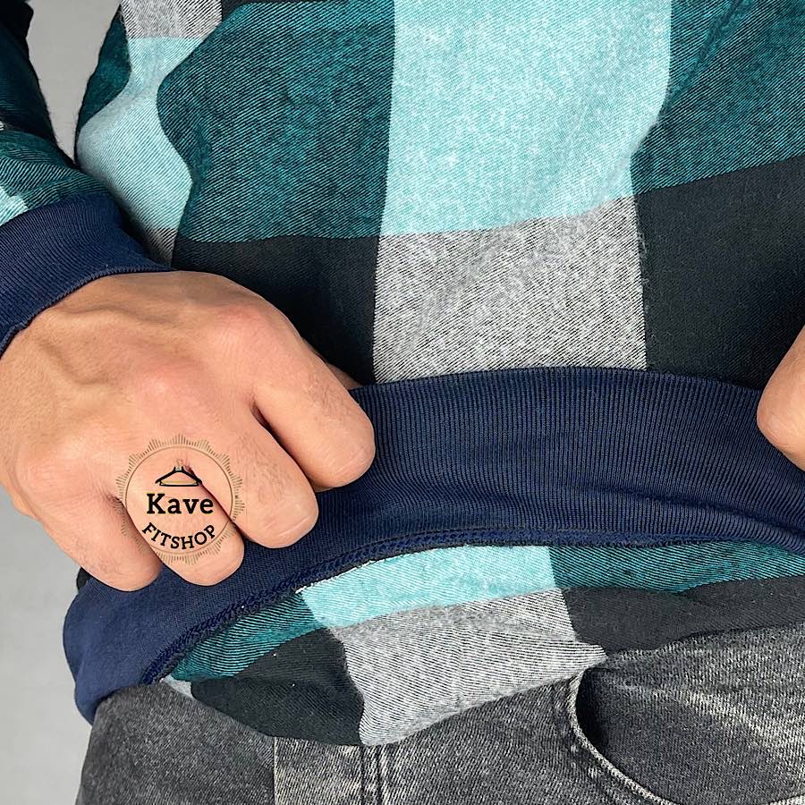 دورس مردانه موهر چهارخانه مشکی سبز با طرح مدرن و آستین بلند – مناسب پاییز و زمستان