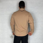 پیراهن مردانه کبریتی داخل کرکی آستین بلند نسکافهای با فیت معمولی و دوخت تمیز مزونی مناسب پاییز و زمستان نمای پشت