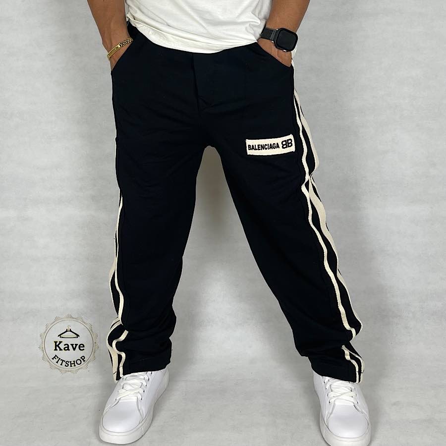 شلوارمردانه مدل بگ پنبه نوار کنفی بالنسیاگا نمای جلو