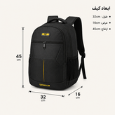 کیف کوله پشتی مشکی آندر کاترپیلار با طراحی ارگونومیک، فضای جادار و مناسب برای استفاده روزانه، دانشگاه، محل کار و سفر